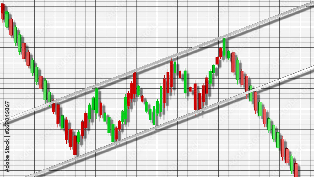 Bear Flag Stock Chart Pattern 3D Illustration Bear Flag Stock Chart Pattern 3D Illustration