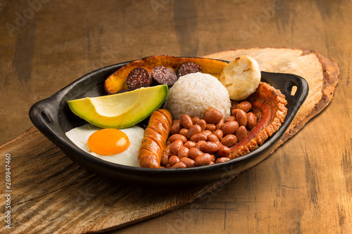 Bandeja paisa, typical dish at the Antioqueño region of Colombia photo