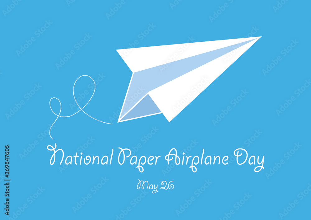 National Paper Airplane Day vector. Paper Airplane vector. Aeronautical