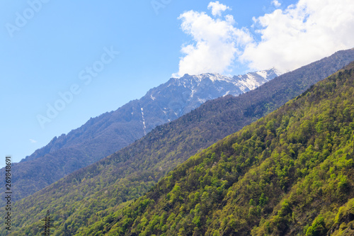 View on the Caucasian mountains in Georgia