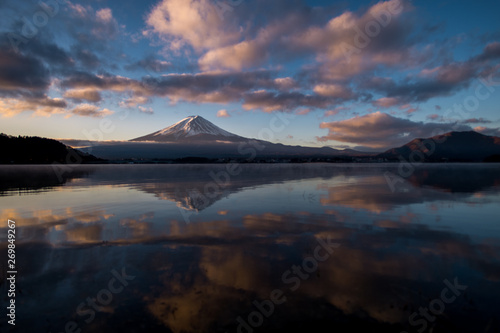 Mount Fuji reflected in Lake Kawaguchiko © Auttapol