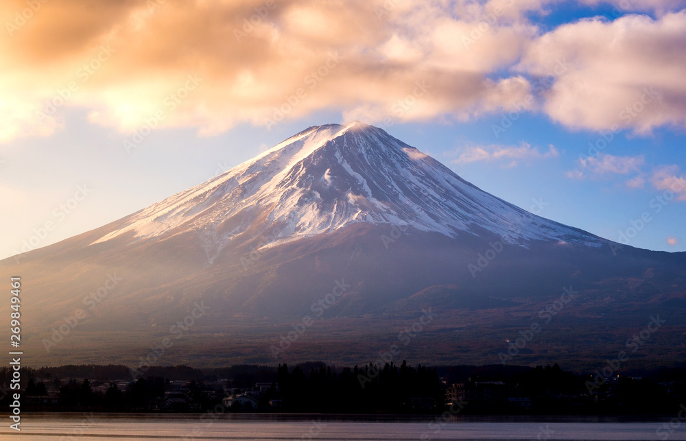 Mount Fuji reflected in Lake Kawaguchiko