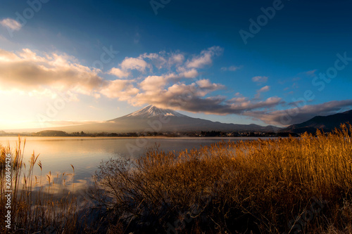 Mount Fuji reflected in Lake Kawaguchiko