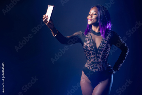 Selfie girl. A black woman ...