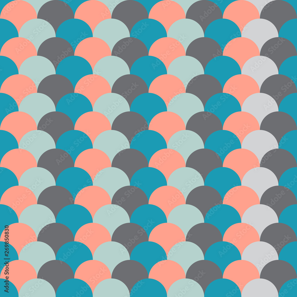 Vector eamless pattern with shell ornament in pastel colors Vector eamless pattern with shell ornament in pastel colors