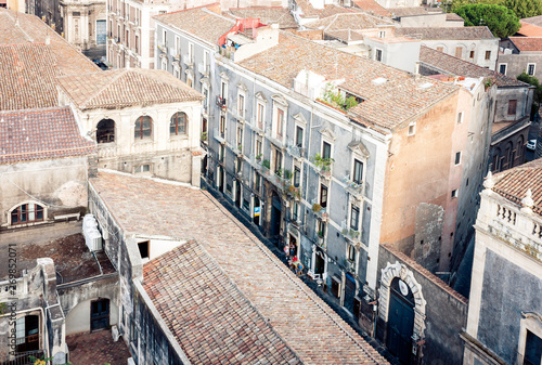 Catania rooftops, aerial cityscape, travel to Sicily, Italy. © Inna