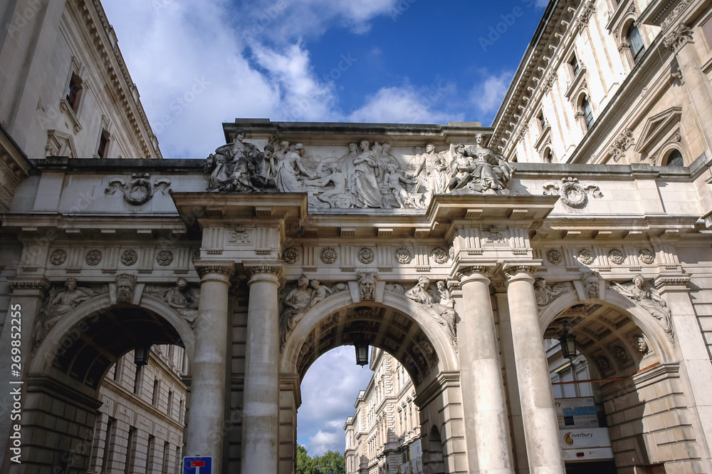 Gateway next to Foreign & Commonwealth Office building in London city, UK