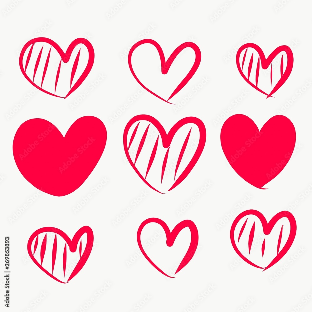 Hand Drawn Love Heart Design in Valentine’s Day