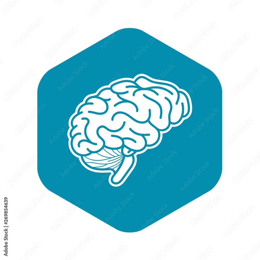 Human brain icon. Simple illustration of human brain vector icon for web design isolated on white background Human brain icon. Simple illustration of human brain vector icon for web design isolated on white background