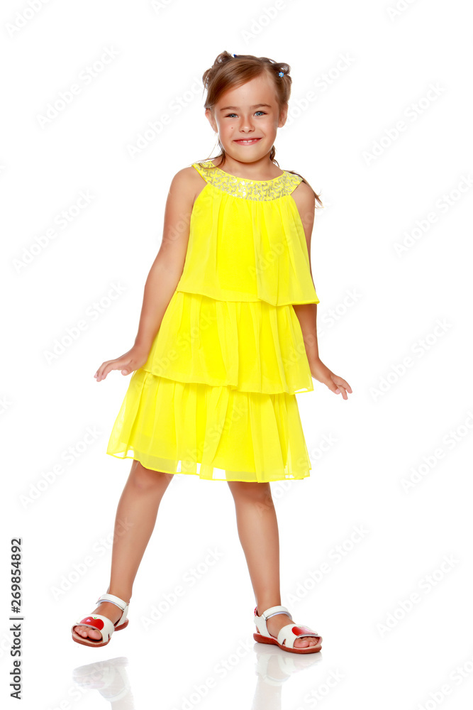 Little girl is jumping. Little girl is jumping.