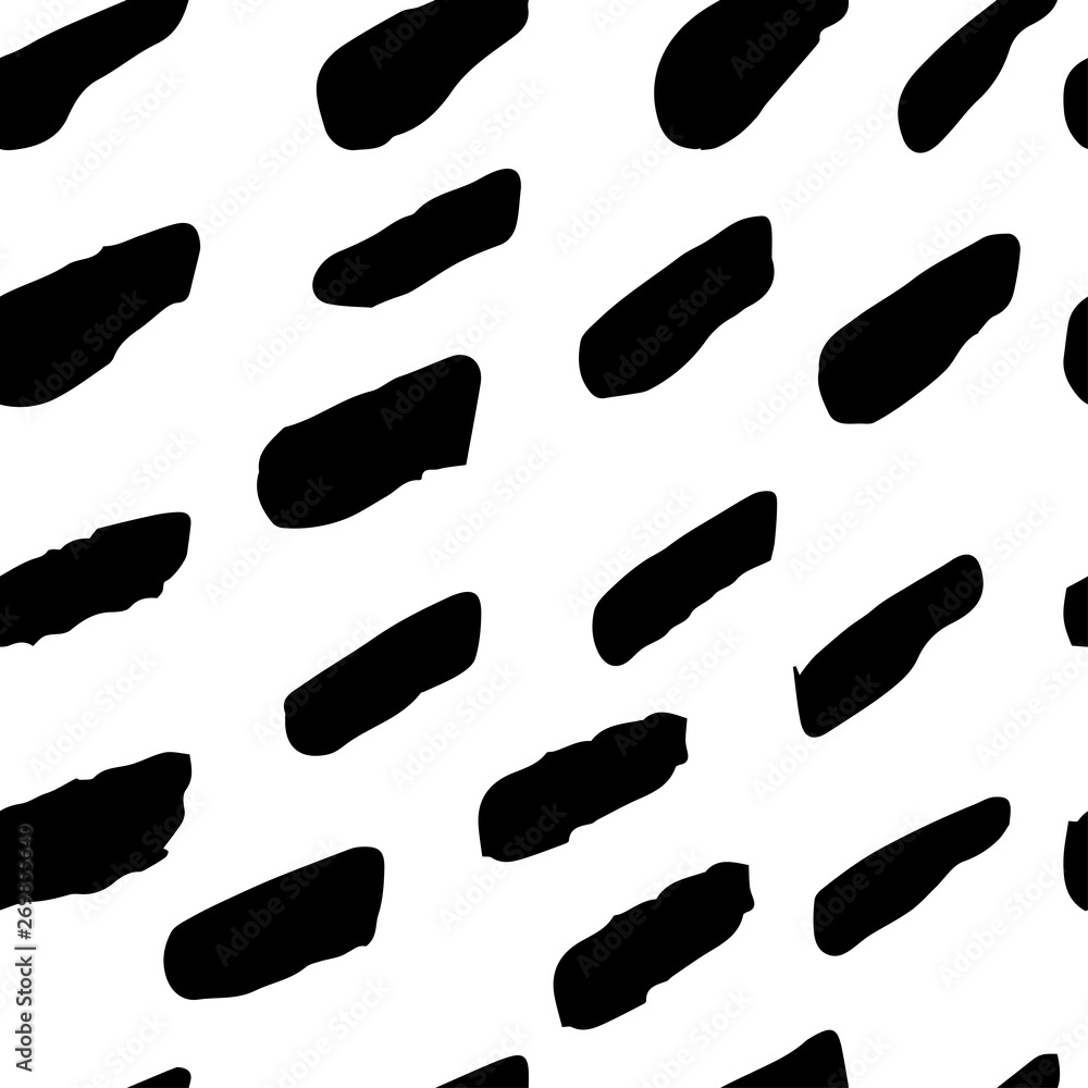 Seamless hand drawn Doodle strips brush black and white pattern Seamless hand drawn Doodle strips brush black and white pattern
