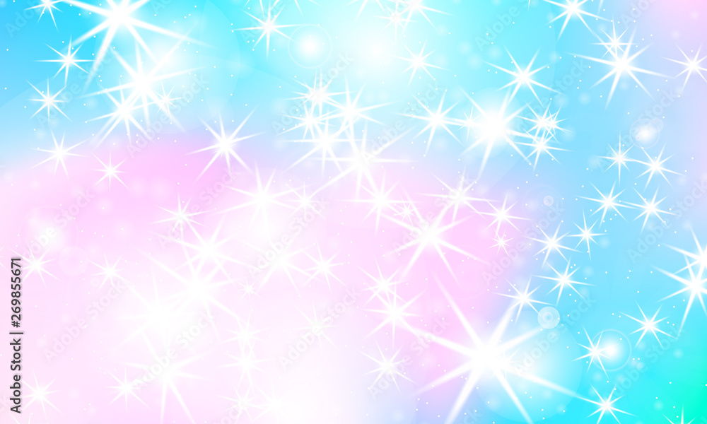 Unicorn rainbow background. Holographic sky Unicorn rainbow background. Holographic sky