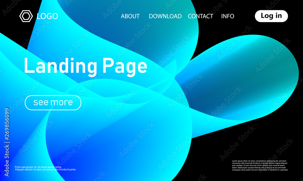 Obraz premium Landing page template. Abstract fluid