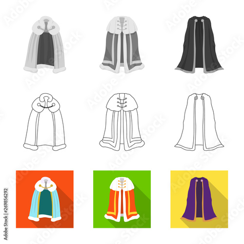 Vector design of material and clothing symbol. Set of material and garment vector icon for stock.