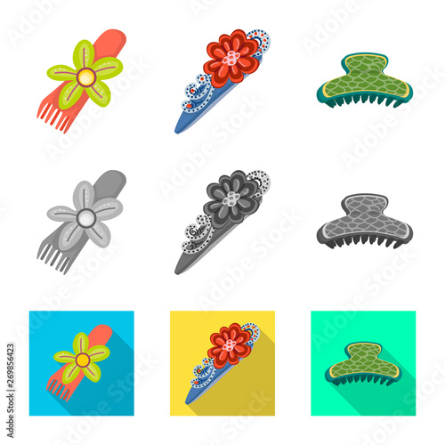 Vector design of beauty and fashion logo. Collection of beauty and female vector icon for stock.