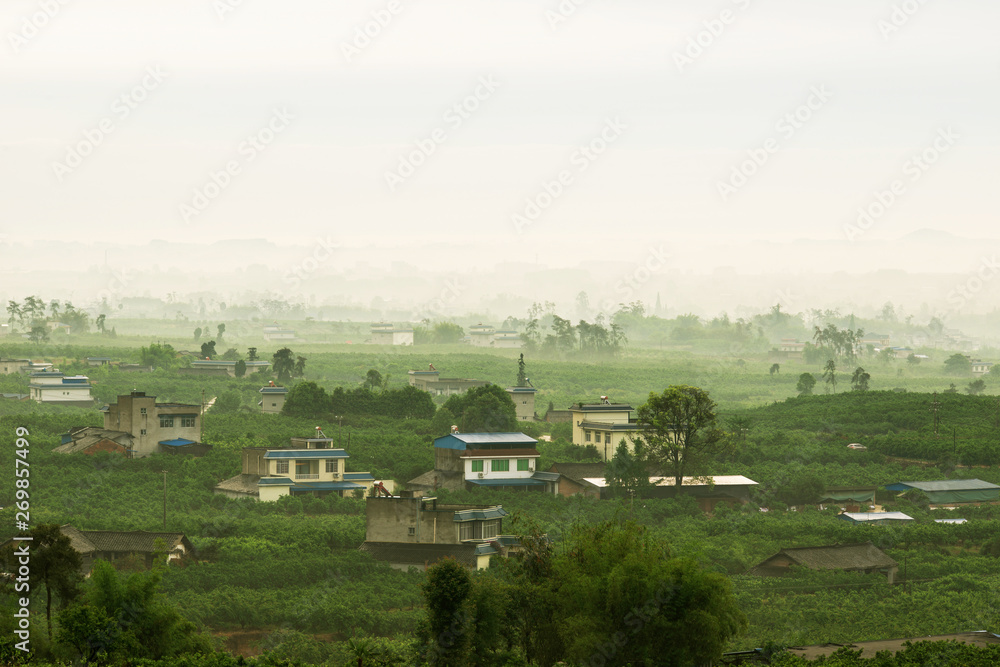 Rural residential buildings in southwest China. Rural residential buildings in southwest China.