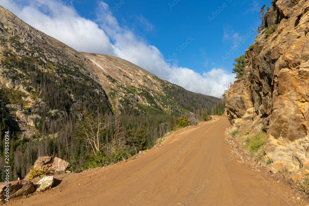 Dirt Road through Rocky Mountain National Park in Colorado