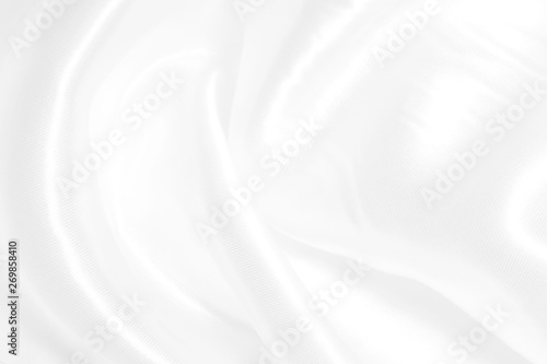 White cloth background abstract with soft waves, white fabric texture.