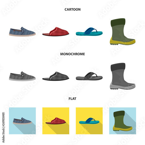 Isolated object of shoe and footwear sign. Collection of shoe and foot vector icon for stock.