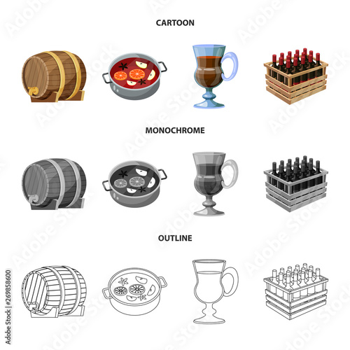 Vector design of farm and vineyard sign. Set of farm and product vector icon for stock.