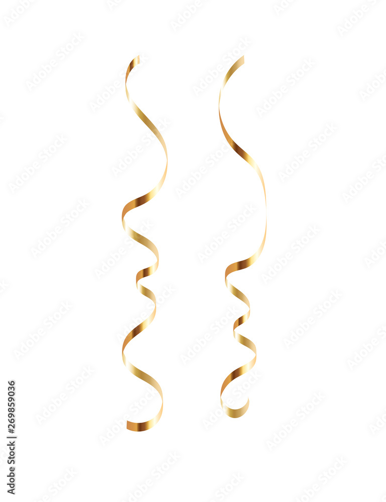 Birthday white background with curling streamers Vector Image