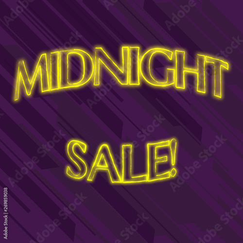 Writing note showing Midnight Sale. Business concept for store will be open until midnight with big discount to items Seamless Diagonal Violet Stripe Paint Slanting Line Repeat Pattern