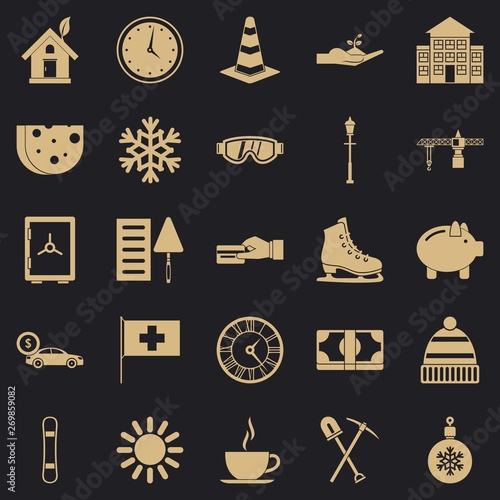 Villa icons set. Simple set of 25 villa vector icons for web for any design