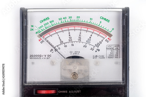 Analog multimeter, that combines several measurement functions in one unit. Vintage model