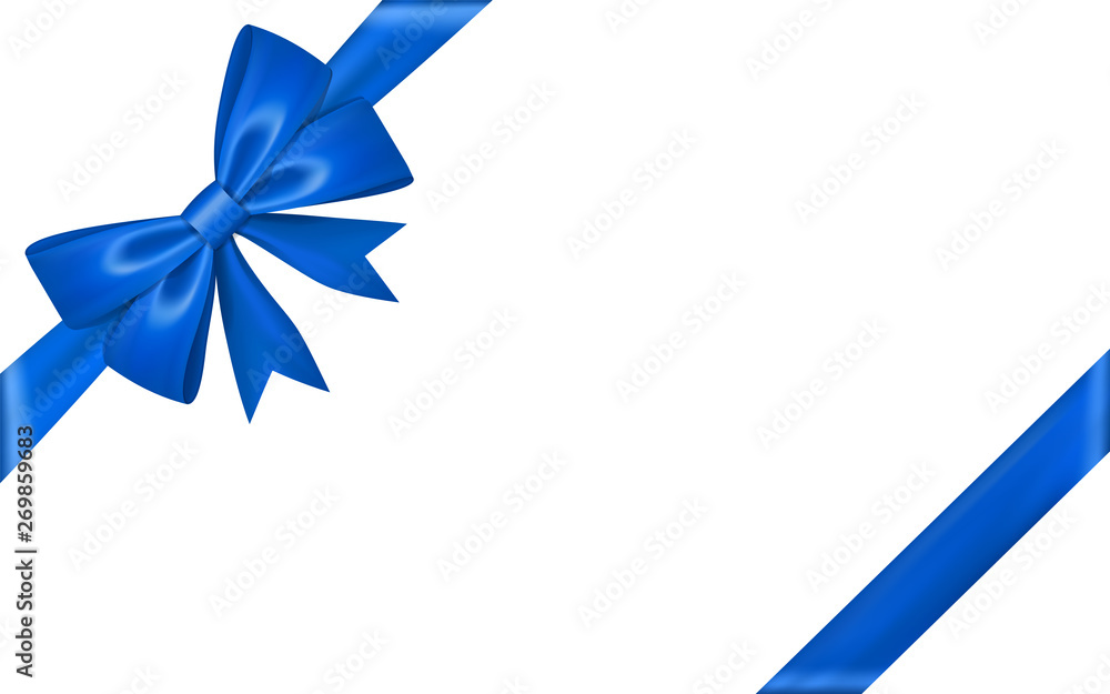 Ribbon bow for gift, isolated white background. Satin design festive frame. Decorative Christmas, Valentine day card, present holiday decoration. Birthday shiny silk ribbon bow. Vector illustration Ribbon bow for gift, isolated white background. Satin design festive frame. Decorative Christmas, Valentine day card, present holiday decoration. Birthday shiny silk ribbon bow. Vector illustration
