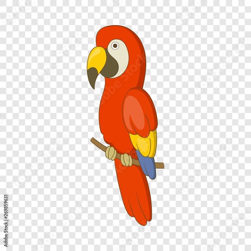 Red brazil parrot icon. Cartoon illustration of red brazil parrot vector icon for web