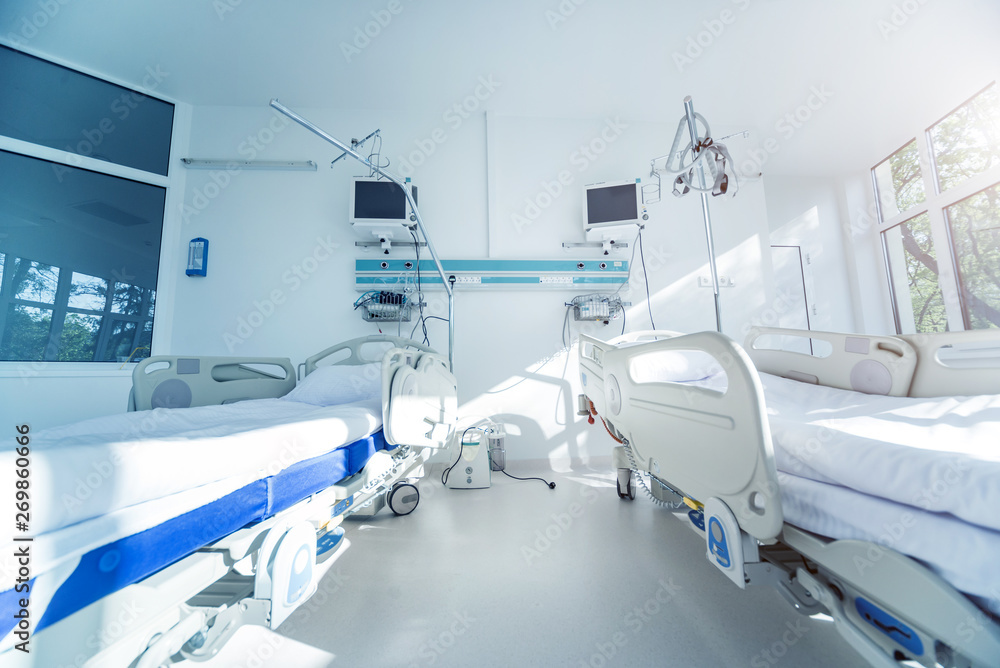 Interior of reanimation room in modern clinic Interior of reanimation room in modern clinic