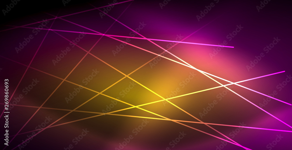 Neon glowing lines, magic energy space light concept, abstract background wallpaper design Neon glowing lines, magic energy space light concept, abstract background wallpaper design