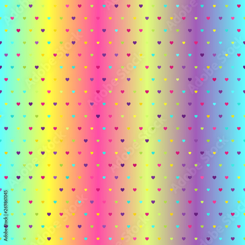 Glowing heart pattern. Seamless vector