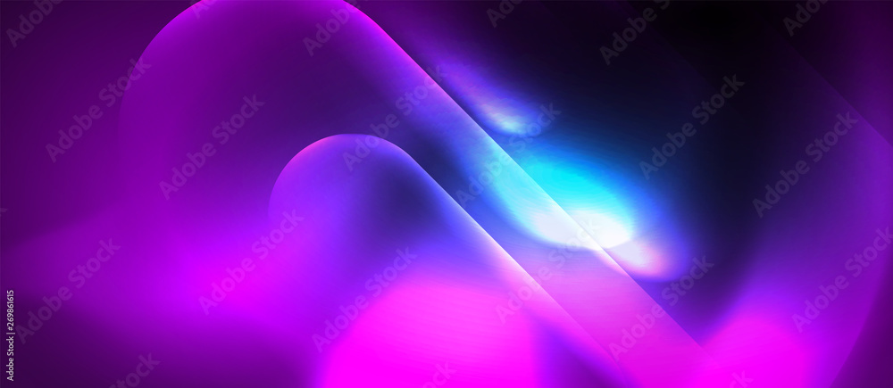 Blue neon round shapes techno background Blue neon round shapes techno background