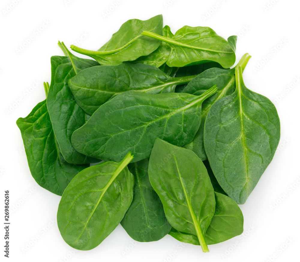 Fresh spinach on white background Fresh spinach on white background