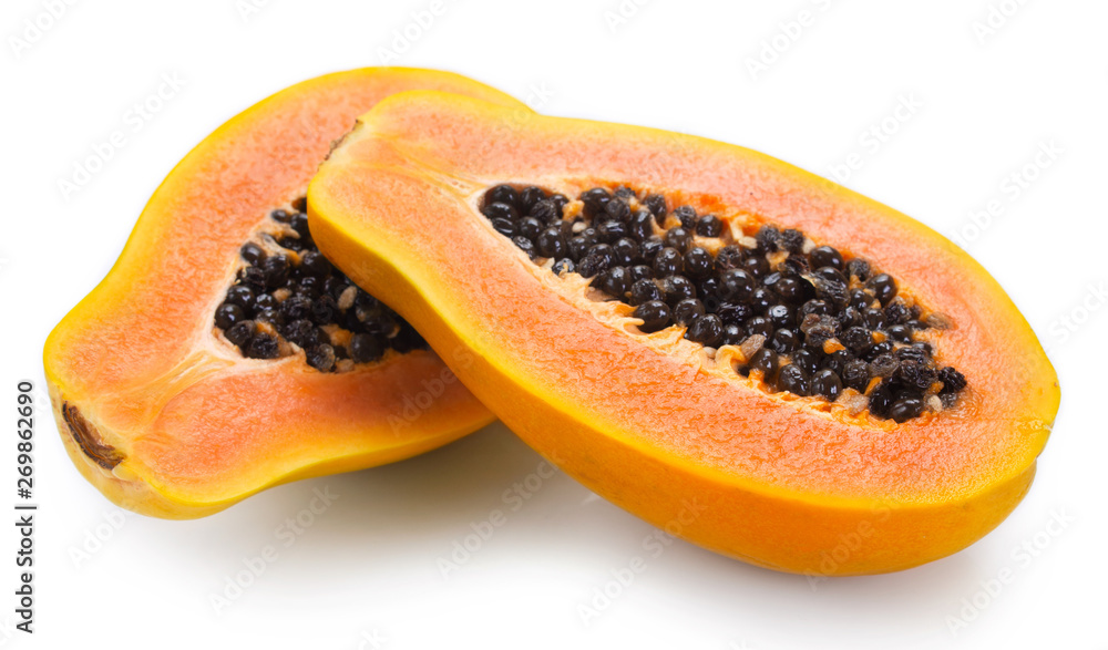 Fresh papaya on white background Fresh papaya on white background