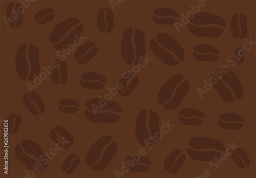 Cartoon picture of coffee beans. Vector illustration with background.