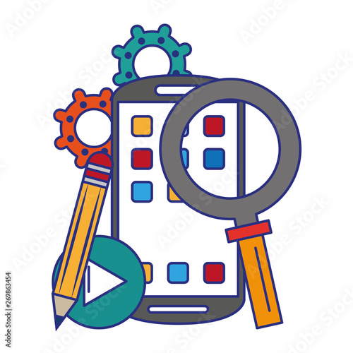 Smartphone operative system software vector illustration