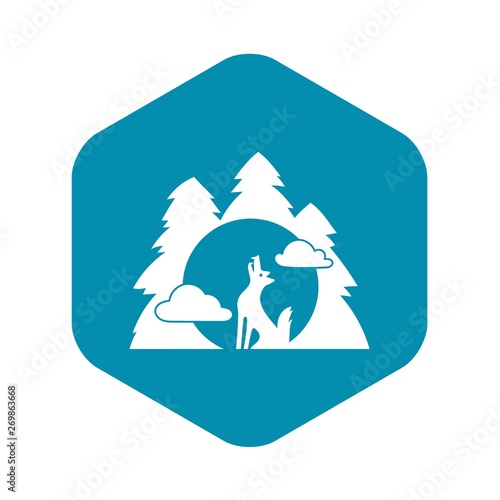 Wolf forest howl icon. Simple illustration of wolf forest howl vector icon for web design isolated on white background