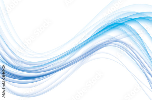 Abstract background, blue waved lines for brochure, website, flyer design. illustration