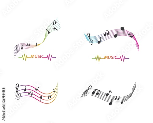 music note illustration vector design