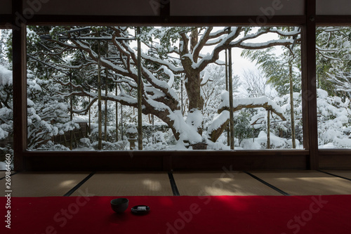 Hosen-in Temple covered with snow, Ohara, Kyoto, Japan
