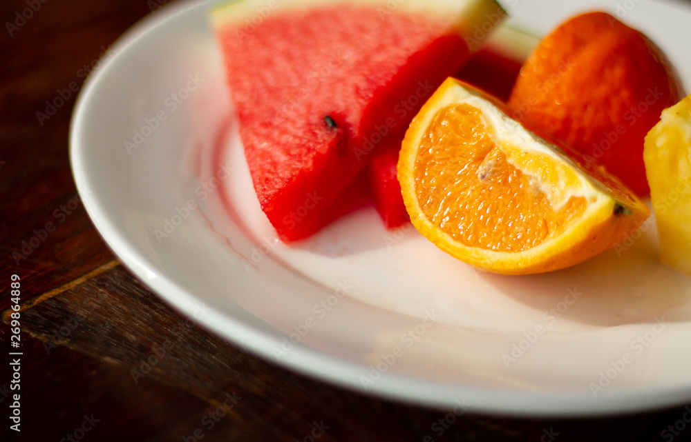 plate of healthy fresh fruit plate of healthy fresh fruit