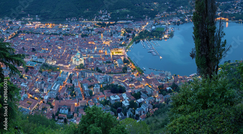 Como - The city with the Cathedral and lake Como.