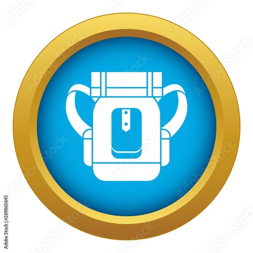 Sleeping bag icon blue vector isolated on white background for any design