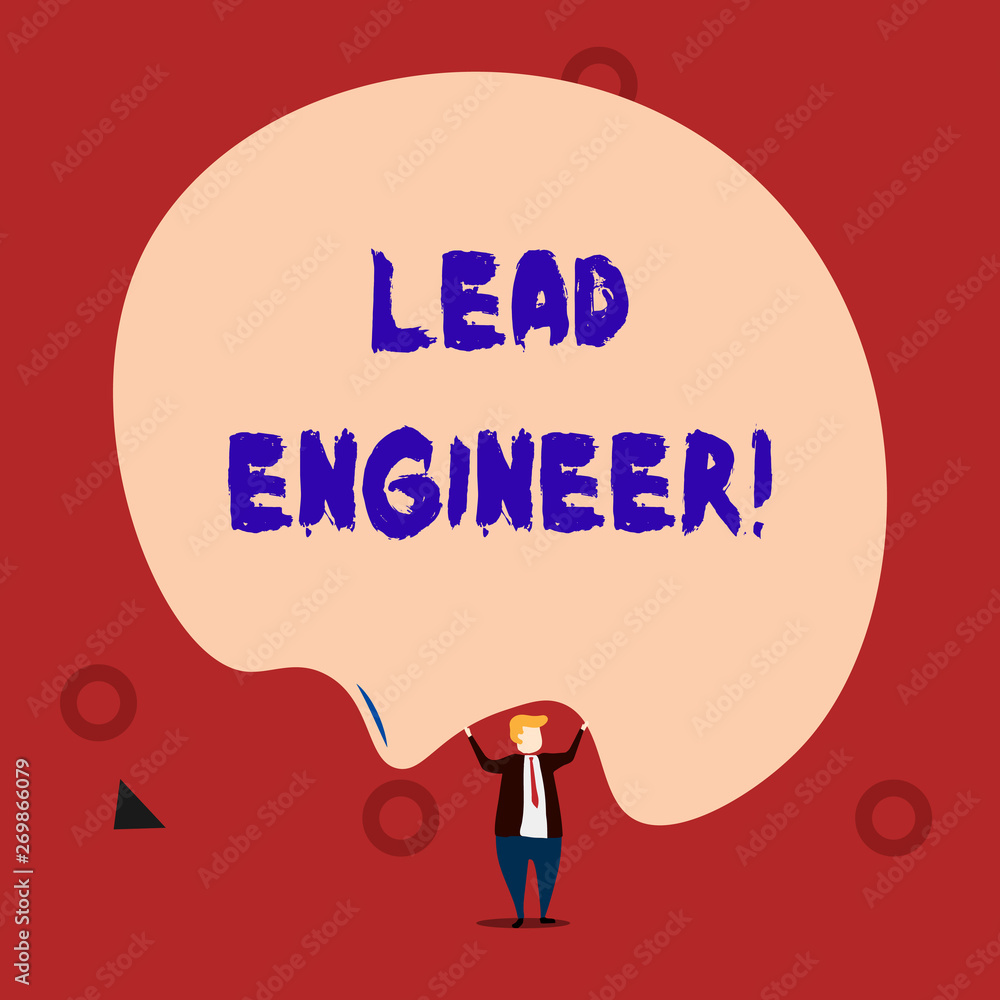 Text sign showing Lead Engineer. Business photo showcasing control his team and analysisage phases of the project in hand Text sign showing Lead Engineer. Business photo showcasing control his team and analysisage phases of the project in hand