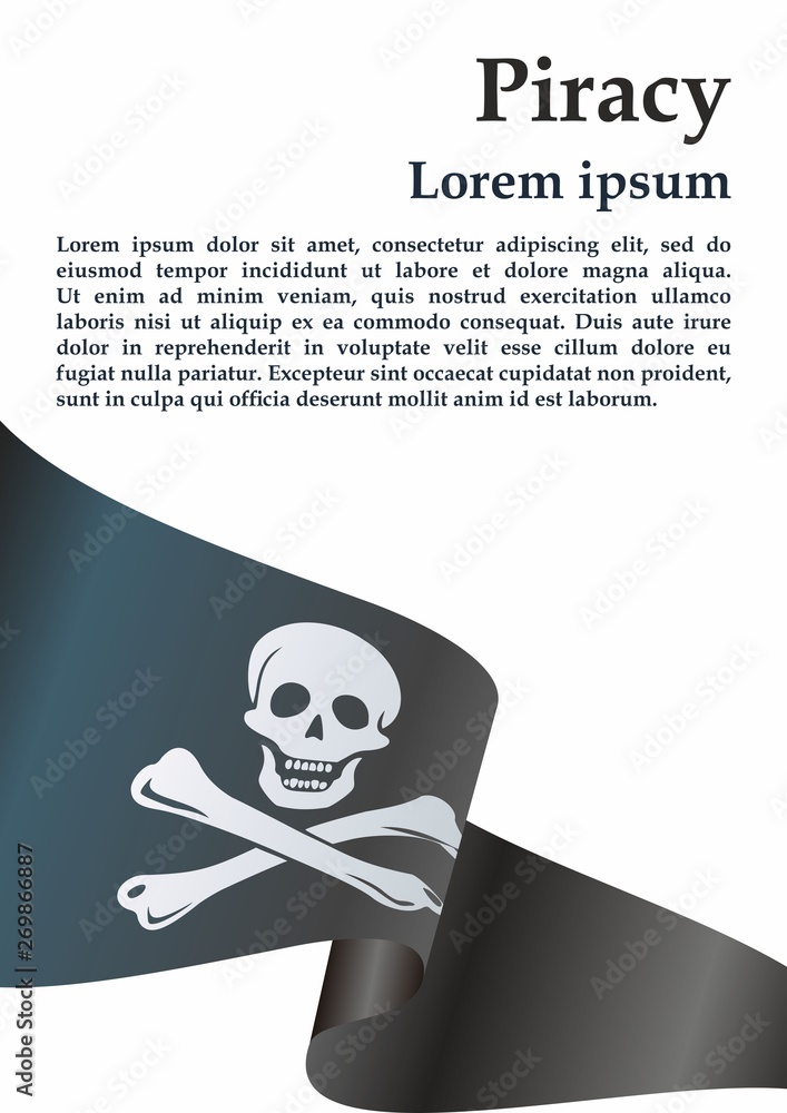 Pirate flag with skull and crossbones. The traditional Pirate flag with skull and crossbones. The traditional