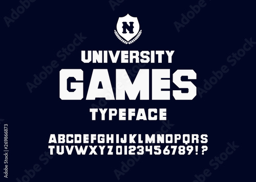 University games  Vintage Retro  Varsity Sport Alphabet.