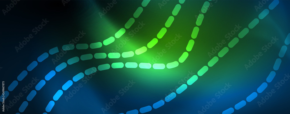 Smooth wave lines on blue neon color light background. Glowing abstract wave on dark, shiny motion, magic space light Smooth wave lines on blue neon color light background. Glowing abstract wave on dark, shiny motion, magic space light