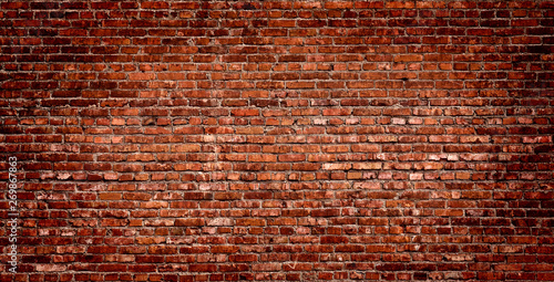 Brick wall of red color photo